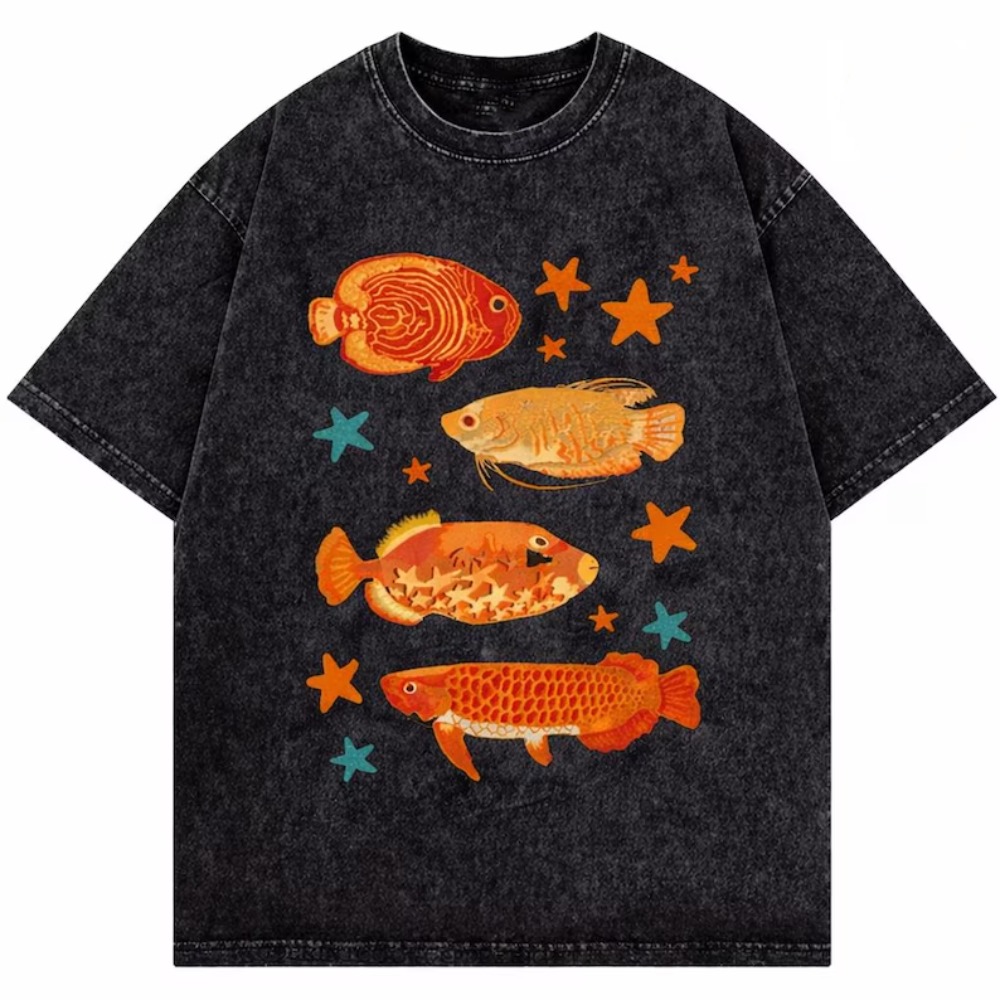 Aquarium Marine Color - Винтажная футболка с принтом в виде