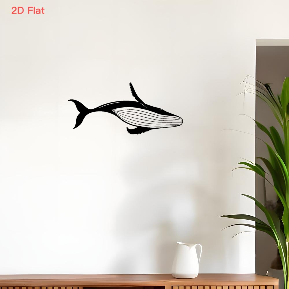 Marine Aquarium Decorations - Металлическое настенное панно «Величественный кит» с