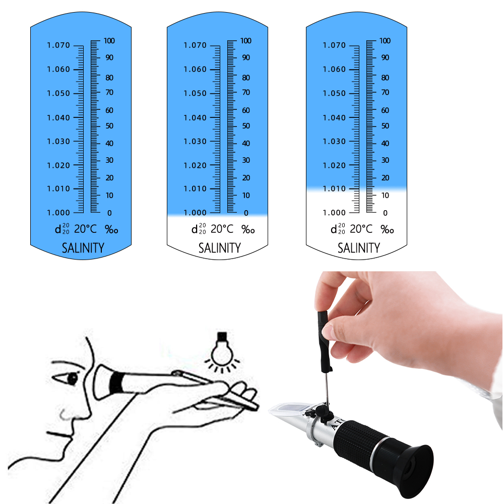 Ручной рефрактометр солености, – обзор и цена Refractometer Salinity