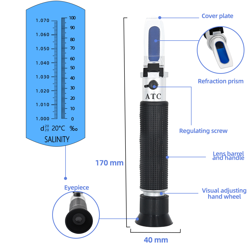 Ручной рефрактометр солености  – обзор и цена Refractometer Salinity